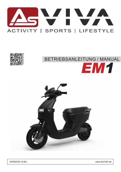 AsVIVA EM1 E-Roller 60V 20Ah Panasonic Akku