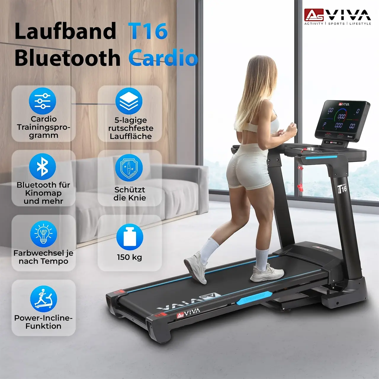AsVIVA T16 Smart Run – Bluetooth-Cardio-Laufband im Überblick
