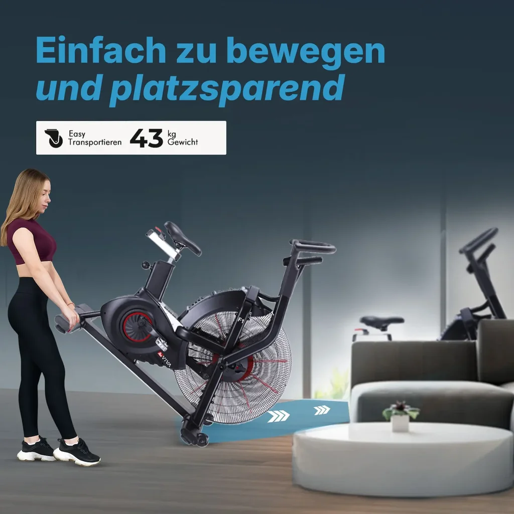 Nur rund 43 kg & mit Transportrollen – einfach zu bewegen